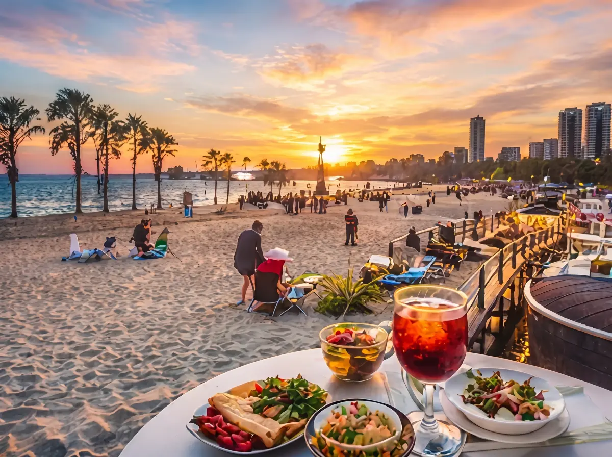 Barcelona beach sunset lifestyle tourism Spain travel experience