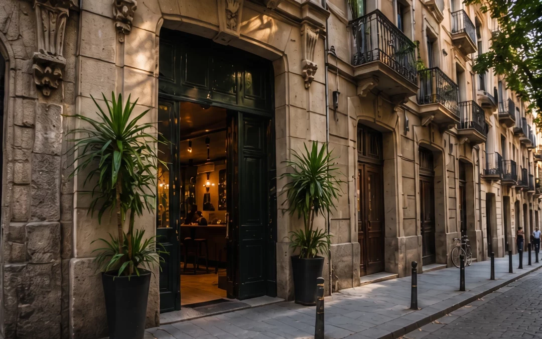 Entrance to a private cannabis social club in Barcelona
